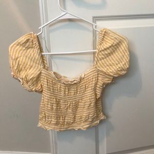 Pacsun Yellow Stripped Crop Top